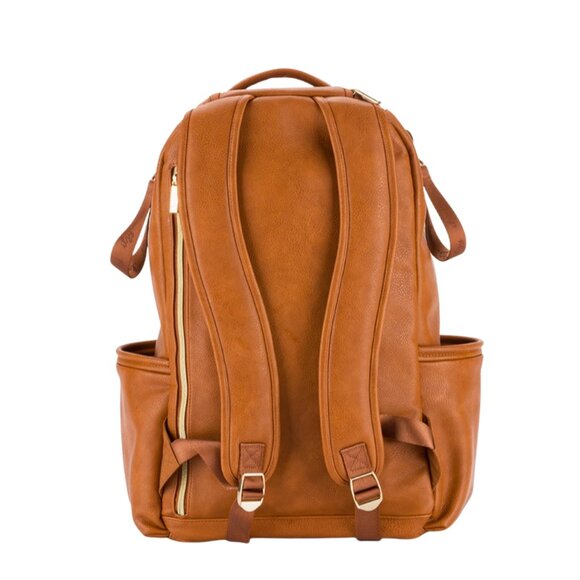 NWT Itzy Ritzy Diaper Bag- Cognac Boss Plus Diaper Bag Backpack - Picture 2 of 6